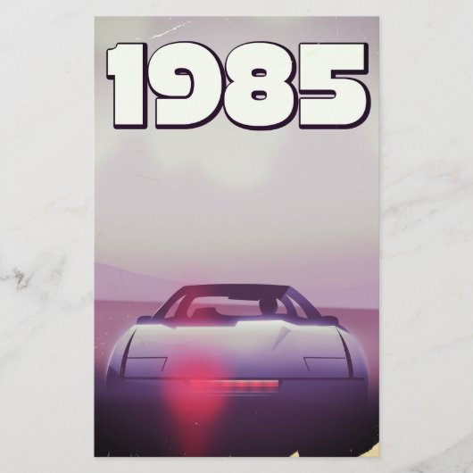 Papeterie affiche de supercar vintage 1985 (Devant)