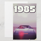 Papeterie affiche de supercar vintage 1985 (Devant / Derrière)