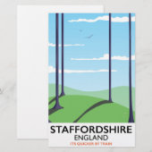 Papeterie Affiche de train Staffordshire Angleterre (Devant / Derrière)