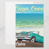 Papeterie Affiche de vacances cubaines à Cayo Coco (Devant / Derrière)