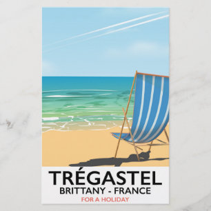 Papeterie Affiche de vacances sur la plage de Trégastel, Bre