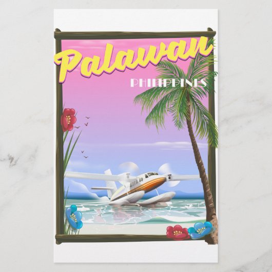Papeterie Affiche de vol pour Palawan Philippines (Devant)