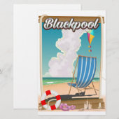 Papeterie Affiche de voyage au bord de la mer de Blackpool (Devant / Derrière)