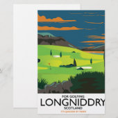 Papeterie affiche de voyage de golf longniddry Écosse (Devant / Derrière)