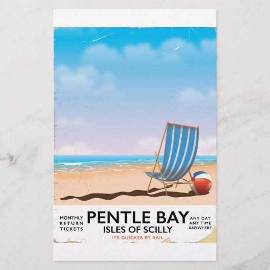 Papeterie Affiche de voyage de Pentle Bay Isles of Scilly (Devant)