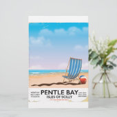 Papeterie Affiche de voyage de Pentle Bay Isles of Scilly (Debout devant)