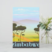 Papeterie Affiche de voyage de vacances au Zimbabwe (Debout devant)