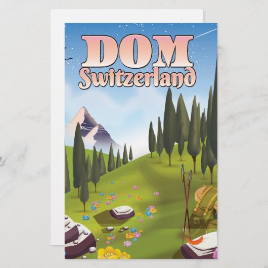 Papeterie Affiche de voyage Dom Suisse (Devant / Derrière)