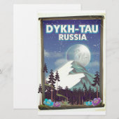 Papeterie Affiche de voyage Dykh-Tau Russie. (Devant / Derrière)