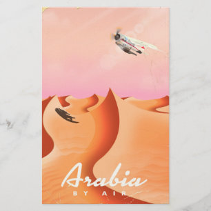 Papeterie Affiche de voyage en Arabie par avion