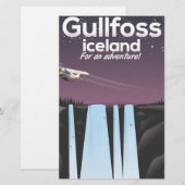 Papeterie Affiche de voyage en Islande Cascade de Gullfoss (Devant / Derrière)
