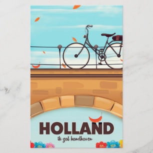 Papeterie Affiche de voyage en vélo "Ik zal handhaven" Holla