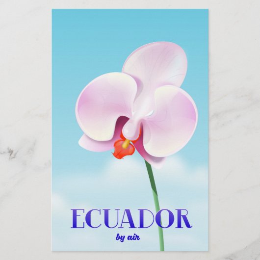 Papeterie Affiche de voyage orchidée Équateur (Devant)