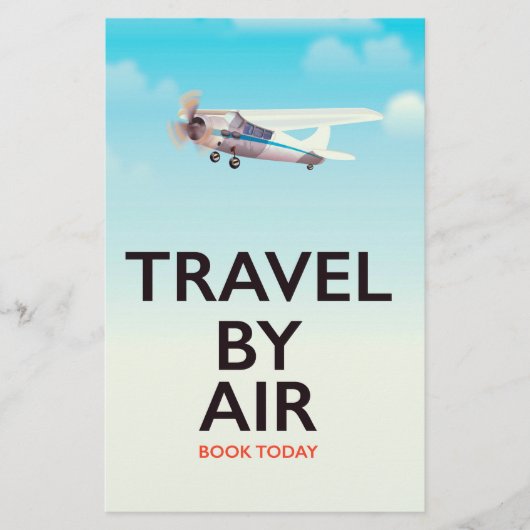 Papeterie Affiche de voyage par avion (Devant)