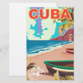 Papeterie Affiche de voyage vintage Cuba (Devant / Derrière)