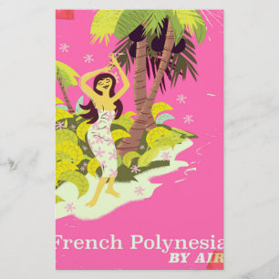Papeterie Affiche de voyage vintage de Polynésie française