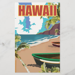 Papeterie Affiche de voyage vintage Hawaï