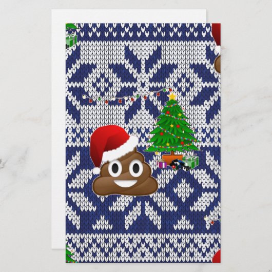 Papeterie affreux pull-over de Noël émoji (Devant / Derrière)