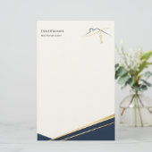 Papeterie Agent immobilier Luxe Or Navy Moderne (Debout devant)