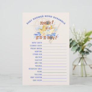 Papeterie Ahoy ! Baby Boy Shower Word Scramble Game Card