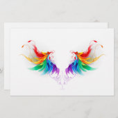 Papeterie Ailes fluffy arc-en-ciel (Devant / Derrière)