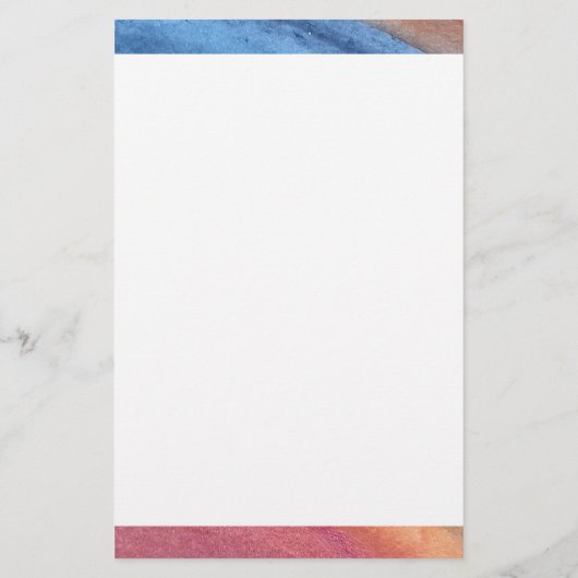 Papeterie Ajouter un nom Simple Abstrait Brown et bleu aquar (Dos)