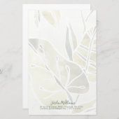 Papeterie Ajouter votre nom| Feuilles Batik (Devant / Derrière)