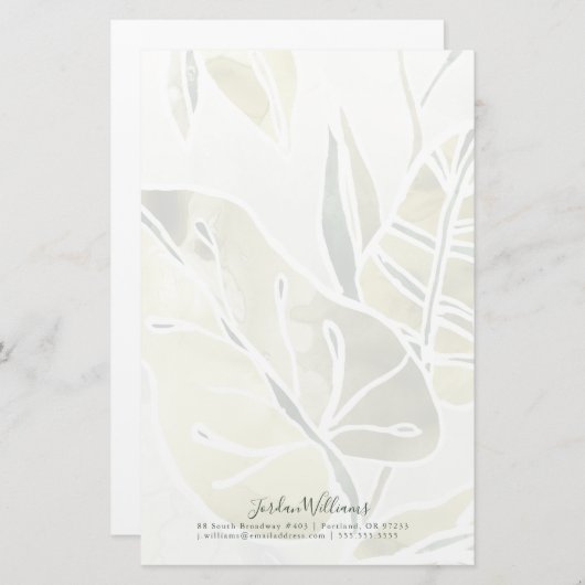 Papeterie Ajouter votre nom| Feuilles Batik (Devant / Derrière)