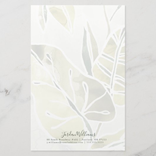 Papeterie Ajouter votre nom| Feuilles Batik (Devant)