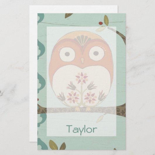 Papeterie Ajouter votre nom| Forêt Whimsy I (Devant / Derrière)