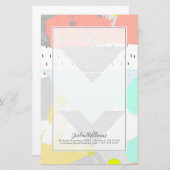 Papeterie Ajouter votre nom| Imprimer l'art géométrique (Devant / Derrière)