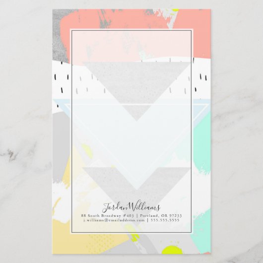 Papeterie Ajouter votre nom| Imprimer l'art géométrique (Devant)