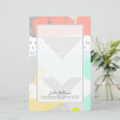 Papeterie Ajouter votre nom| Imprimer l'art géométrique (Debout devant)