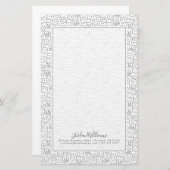 Papeterie Ajouter votre nom| Joyeux Motif des dents (Devant / Derrière)