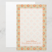 Papeterie Ajouter votre nom| Motif circulaire géométrique Vi (Devant / Derrière)