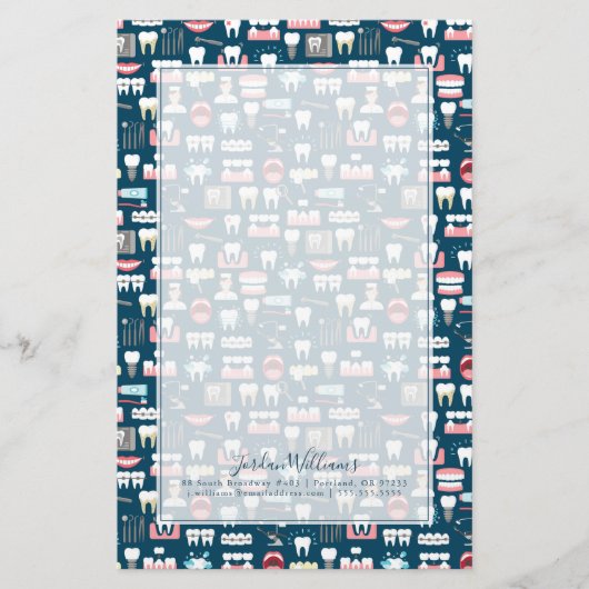 Papeterie Ajouter votre nom| Motif du bureau de la clinique  (Devant)