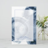 Papeterie Ajouter votre nom| Quasars - Cercles bleus encrés (Debout devant)