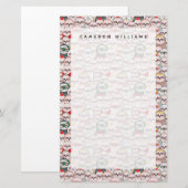 Papeterie Ajouter votre nom| Sloth Comic Motif (Devant / Derrière)