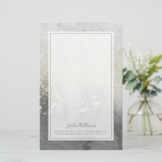 Papeterie Ajouter votre nom| Swirl Parties scintillant (Debout devant)