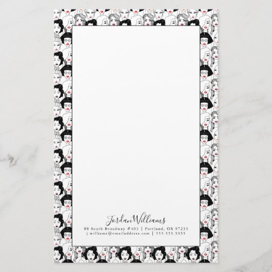 Papeterie Ajoutez vos femmes nommées de | avec le motif de (Devant)