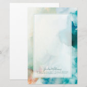 Papeterie Ajoutez votre aversion nommée de | - aquarelle (Devant / Derrière)