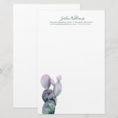 Papeterie Ajoutez votre cactus | pourpre nommé (Devant / Derrière)