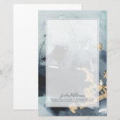 Papeterie Ajoutez votre Cerulean et or nommés de | (Devant / Derrière)