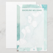 Papeterie Ajoutez votre Ginkgo nommé de | sur Teal (Devant / Derrière)