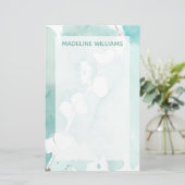 Papeterie Ajoutez votre Ginkgo nommé de | sur Teal (Debout devant)