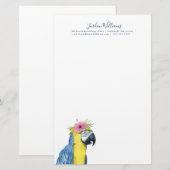 Papeterie Ajoutez votre halo | tropical nommé - perroquet (Devant / Derrière)