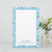 Papeterie Ajoutez votre motif bleu | dentaire nommé (Debout devant)