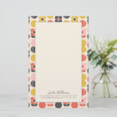 Papeterie Ajoutez votre motif de fleur moderne de la moitié (Debout devant)