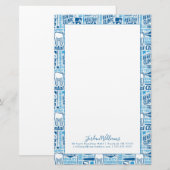 Papeterie Ajoutez votre motif dentaire | bleu nommé de (Devant / Derrière)