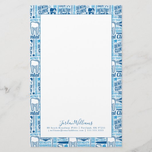 Papeterie Ajoutez votre motif dentaire | bleu nommé de (Devant)